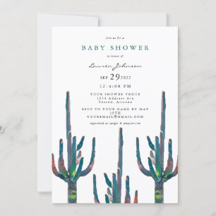 Geslacht Neutral Saguaro Cactus Baby shower Kaart