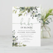 Geslacht neutrale baby in bloei groene baby shower kaart (Staand voorkant)