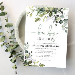 Geslacht neutrale baby in bloei groene baby shower kaart