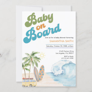 Geslacht neutrale baby on board baby shower kaart