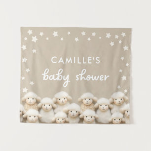 Geslacht Neutrale Baby Shower met Schapen Thema Wandkleed
