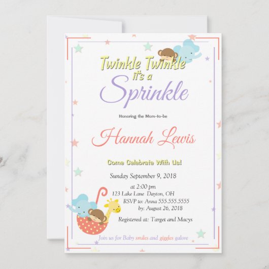 Geslacht Neutrale Baby shower Uitnodiging moeder t (Voorkant)