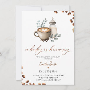 Geslacht neutrale Baby Shower voor Baby Coffee Bea Kaart