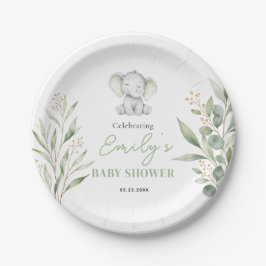 Geslacht neutrale babyshower Olifant Eucalyptus Papieren Bordje