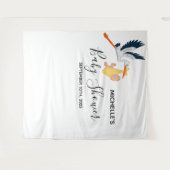 Geslacht neutrale babyshower ooievaar foto achterg wandkleed (Voorkant (horizontaal))