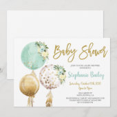 Geslacht Neutrale ballonnen Baby shower Kaart (Voorkant / Achterkant)