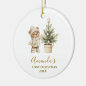 Geslacht Neutrale Beer Eerste Kerstmis Aandenken Keramisch Ornament (Links)
