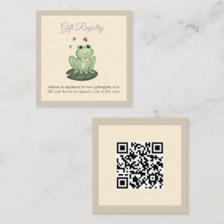 Geslacht Neutrale Beige Kikker Baby Shower Cadeau Informatiekaartje