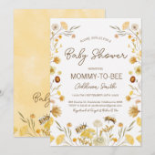 Geslacht Neutrale Bij Wilde Bloemen Baby Shower Kaart (Voorkant / Achterkant)