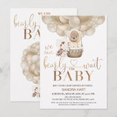 Geslacht Neutrale Boho Bearly Wait Baby shower Kaart (Voorkant / Achterkant)