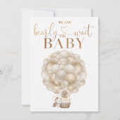 Geslacht Neutrale Boho Bearly Wait Baby shower Kaart (Achterkant)