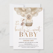 Geslacht Neutrale Boho Bearly Wait Baby shower Kaart (Voorkant)