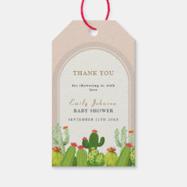 Geslacht Neutrale Boho Cactus Boog Baby Shower Cadeaulabel