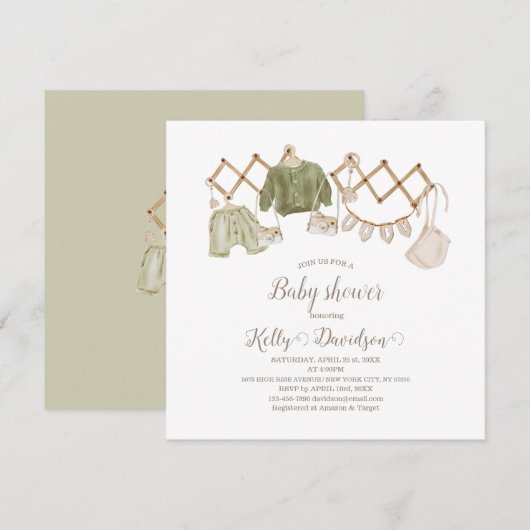 Geslacht Neutrale Boho-kraamfeestje Kaart (Voorkant / Achterkant)