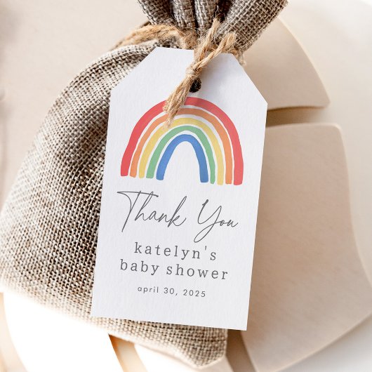 Geslacht Neutrale Boho Regenboog Babyfeestje  Cadeaulabel