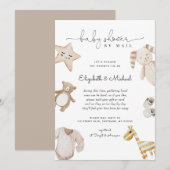 Geslacht Neutrale Boho Waterverf Baby shower per p Kaart (Voorkant / Achterkant)