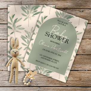 Geslacht Neutrale Botanische  Baby Shower Uitnodig Kaart