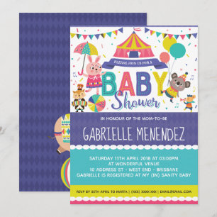 Geslacht Neutrale Circus Baby shower Kaart