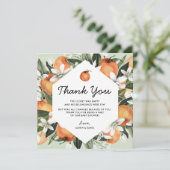 Geslacht neutrale citrus baby shower bedankkaartje bedankkaart (Staand voorkant)