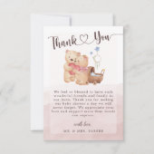Geslacht Neutrale Cute Beer Waterverf Baby shower Bedankkaart (Voorkant)