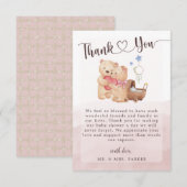 Geslacht Neutrale Cute Beer Waterverf Baby shower Bedankkaart (Voorkant / Achterkant)
