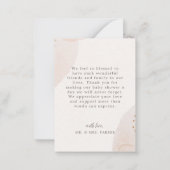 Geslacht Neutrale Cute Beer Waterverf Baby shower Notitiekaartje (Achterkant)