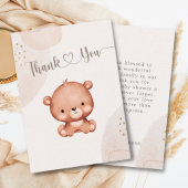 Geslacht Neutrale Cute Beer Waterverf Baby shower Notitiekaartje