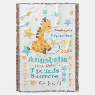 Geslacht Neutrale Cute Giraffe Stars Baby Birth St Deken