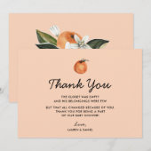 Geslacht neutrale Cutie Baby Shower Bedankkaartjes Bedankkaart (Voorkant / Achterkant)