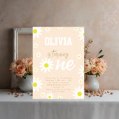 Geslacht Neutrale Daisy 1e verjaardag Boho White Kaart