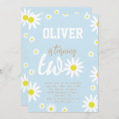 Geslacht Neutrale Daisy 2e verjaardag Boho White Kaart (Voorkant / Achterkant)