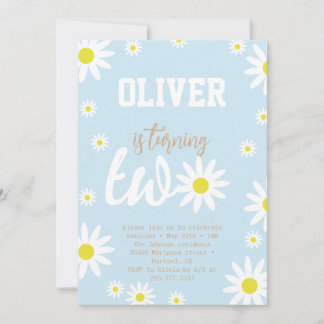 Geslacht Neutrale Daisy 2e verjaardag Boho White Kaart