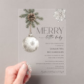 Geslacht neutrale eenvoudige rustieke winter baby  acryl uitnodigingen (Insitu (Draagbaar))