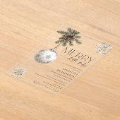 Geslacht neutrale eenvoudige rustieke winter baby  acryl uitnodigingen (Laagn)