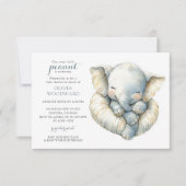 Geslacht Neutrale Elephant Baby shower Uitnodiging (Voorkant)