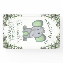 Geslacht Neutrale Elephant Greenery Baby shower