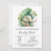 Geslacht Neutrale Elephant Waterverf Baby shower Kaart (Voorkant)