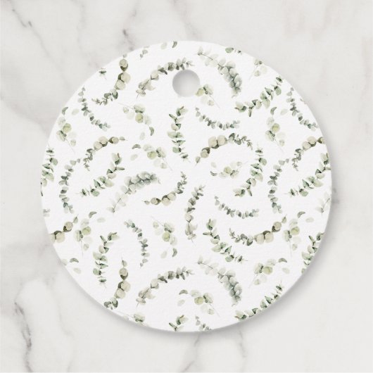 Geslacht Neutrale Eucalyptus Elephant Baby shower Bedankjes Labels (Achterkant)