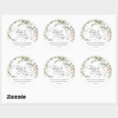 Geslacht Neutrale Eucalyptus Elephant Baby shower Ronde Sticker (Vel)