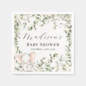 Geslacht Neutrale Eucalyptus Elephant Baby shower Servet (Voorkant)