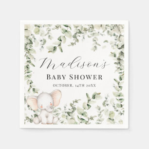Geslacht Neutrale Eucalyptus Elephant Baby shower Servet