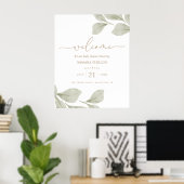 Geslacht Neutrale Eucalyptus Leaf Baby shower Welk Poster (Thuiskantoor)