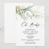 Geslacht Neutrale Eucalyptus Oh Baby shower Kaart (Voorkant / Achterkant)