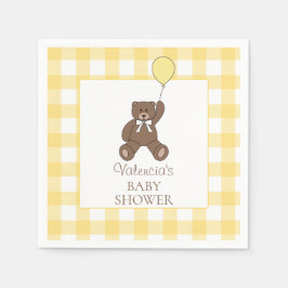 Geslacht Neutrale Gele Teddydbeer Baby Shower Servet