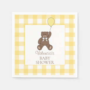 Geslacht Neutrale Gele Teddydbeer Baby Shower Servet
