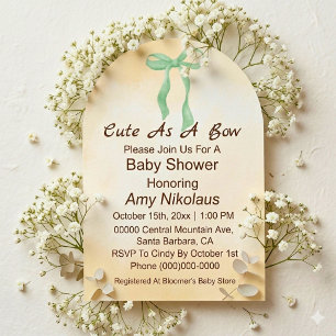 Geslacht Neutrale Groene Boog Baby Shower Uitnodig Kaart