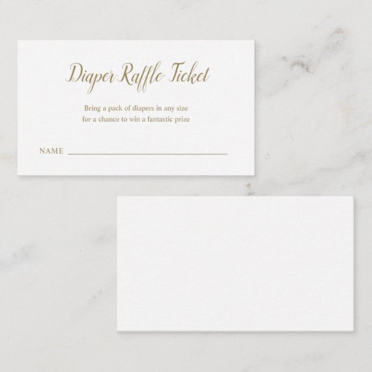 Geslacht Neutrale Luierdrager Raffle Ticket Baby s Informatiekaartje (Voorkant / Achterkant)