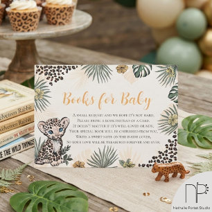Geslacht Neutrale Luipaard Welp Safari Baby Shower Informatiekaartje