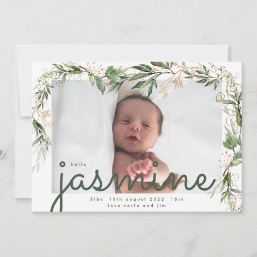 Geslacht Neutrale Moderne Boho Golden Eucalyptus F Aankondiging (Voorkant)