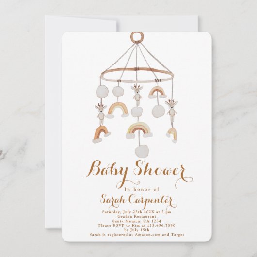 Geslacht Neutrale Nursery Baby shower Uitnodiging (Voorkant)